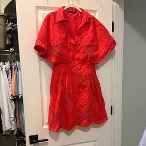 The Impeccable Pig Vibrant Red Mini Dress